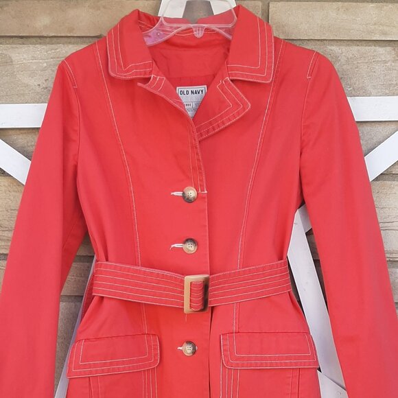 Old Navy Vintage Rain Coat/Trench Coat Size S (Juniors) - Picture 1 of 6